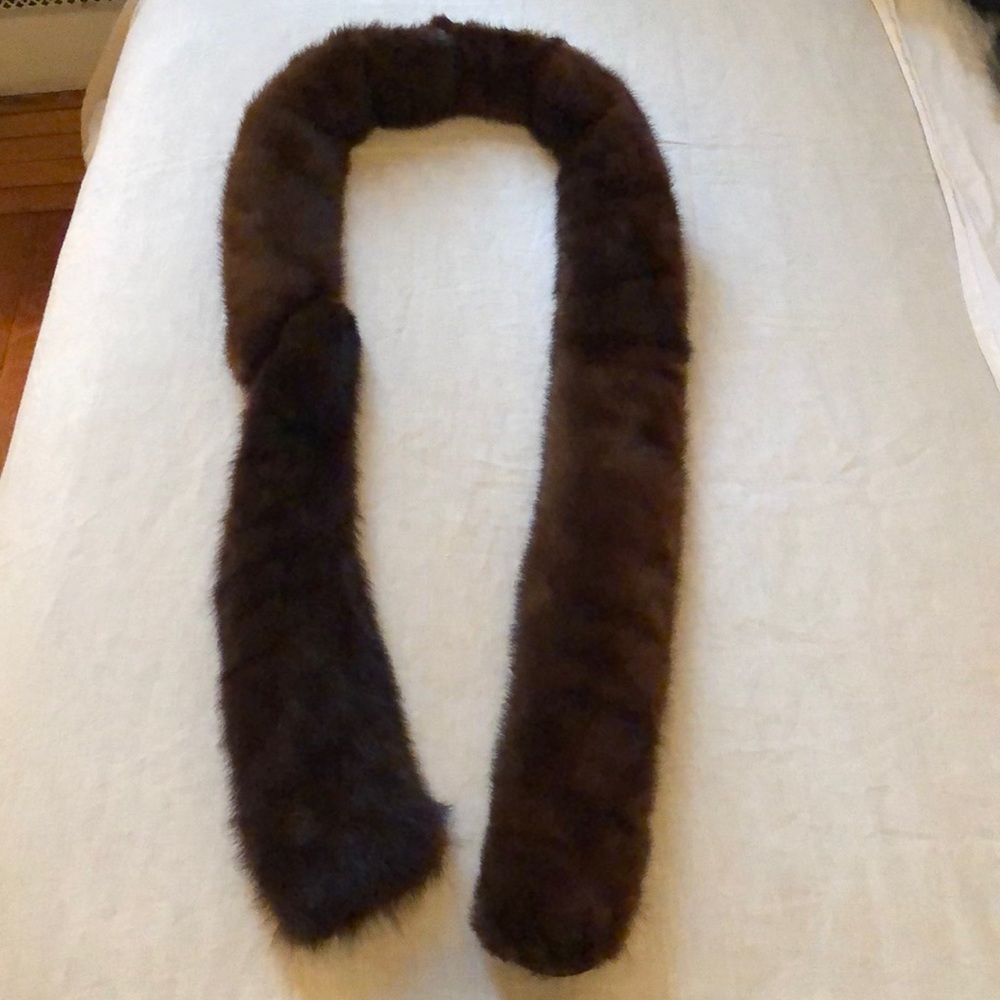 VINTAGE Brown Mink Scarf